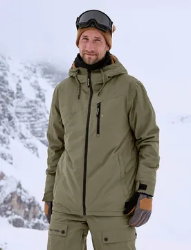 Laxx Mens Logo Snow Jacket - Green - Animal - FashionsVida