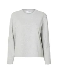 Langarmshirt SLFESSENTIAL hellgrau S damen