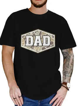 Cotton men's T-shirt casual dad lifestyle top Father's Day gift camouflage dad shirt short sleeved round neck breathable T-shirt - Aliexpress - FashionsVida