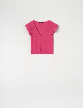 Blusa con arricciatura - fucsia