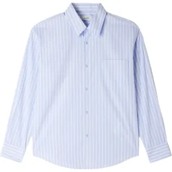 Camisa de hombre algodón rayada corte evasé manga larga