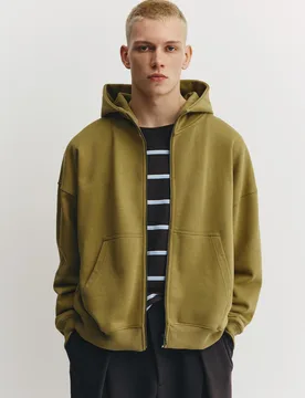 Boxy Zip-Up Hoody (Size: ) - Pull&bear - FashionsVida