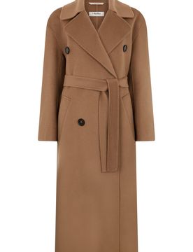 Sculpted Lapel Wool-Cashmere Jacket with Coordinated Waist Belt