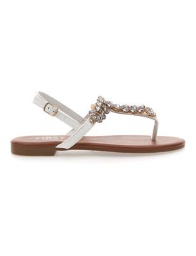 Sandali Bianchi con Strass PRE3008 37
