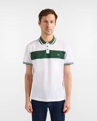 Harmont&blaine polo con fascia a contrasto bianco-verde