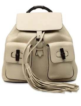 Leather Bamboo Tassel Backpack - Gucci - FashionsVida