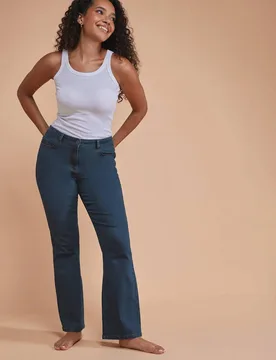 Women's Petite High Waisted Bootcut Jeans in Blue Size: 16R - Blue - Size: 16R - M&Co - FashionsVida