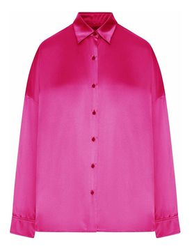 Camicia In Seta Effetto Raso