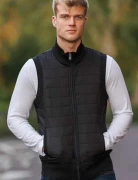 Mens Quilted Fleece Lined Zip-Through Gilet - - Size: L - Kensington - FashionsVida