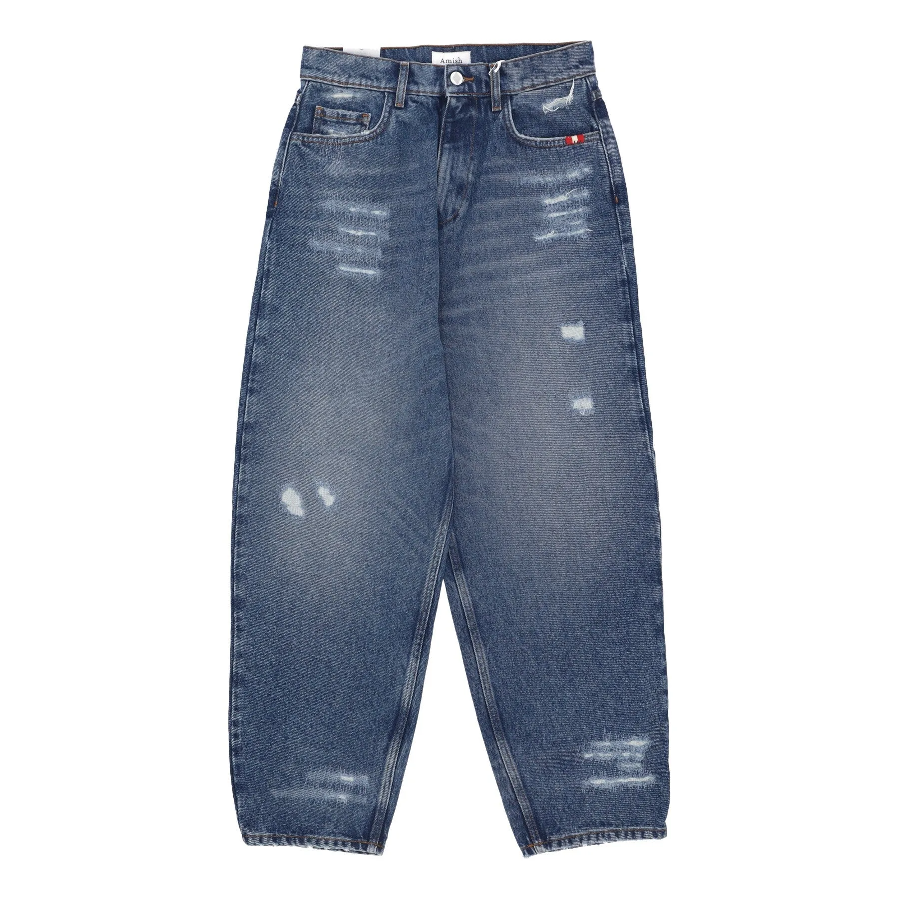 Jeans Donna W Baggy Denim Ripped Denim - Amish - FashionsVida