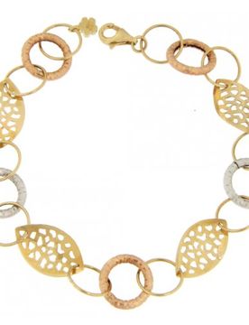 Bracciale Donna Oro Giallo Bianco Rosa GL100266