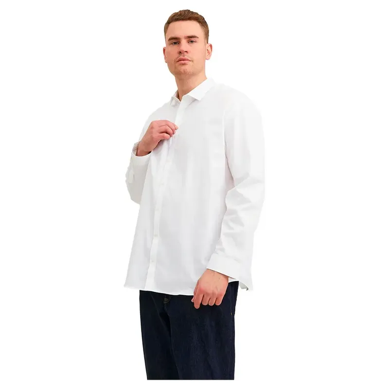 Chemise à Manches Longues Blacardiff Plus Size White / Fit Loose Fit 6XL