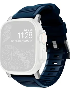 Sangle Rugged Strap 42/44/45/49mm Atlantic Blue / Silver One Size unisex