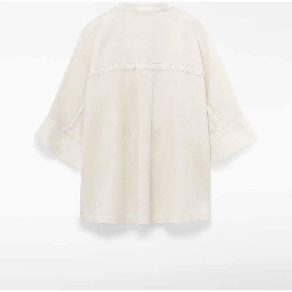 Camisa de mujer corte oversize desflecada - Adolfo Dominguez - FashionsVida