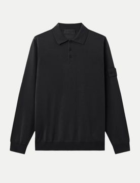 Poloshirt GHOST Langarm Schwarz L