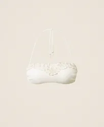 Haut de maillot de bain bandeau avec broderie florale