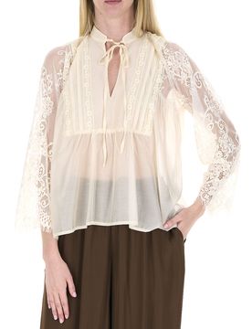 Dixie Blusa con pizzo BURRO S