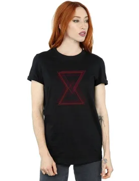 Women's Avengers Infinity War Black Widow Lines Cotton Boyfriend T-Shirt Size: 3XL - Black - Size: 3XL - Marvel - FashionsVida
