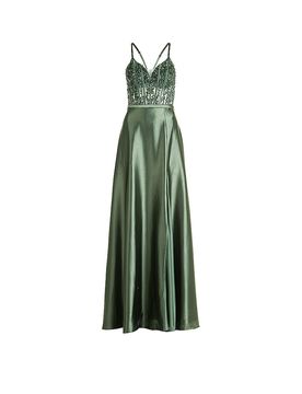 Vestido de noche verde oscuro 38