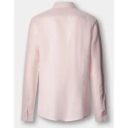 Camisa de hombre de lino teñida en prenda fit tailored