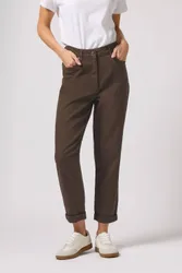 Turn Up Mom Jeans - Chocolate - Size: 12S