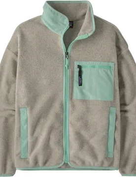 Polaire chaude et confortable à col montant - W's Synch Jkt Oatmeal Heather w/Thin Ice - Taille M - Beige - Patagonia - FashionsVida