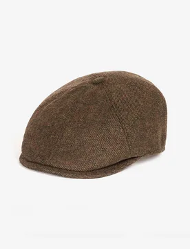 Coppola in lana a trama diagonale verde militare - Barbour - FashionsVida