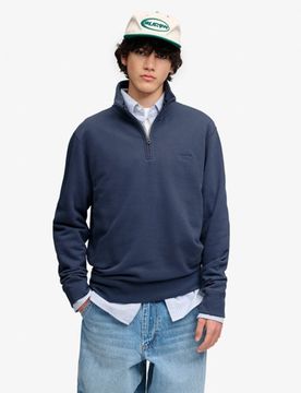 Superdry Herren Essential Serif Logo Sweatshirt mit Lockerer Passform Navy - Größe: M