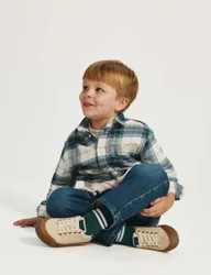 Pure Cotton Checked Shirt (2-8 Yrs) Petrol Mix male