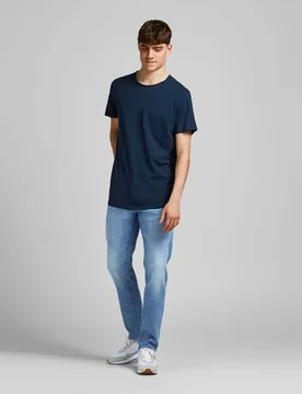 Jeans Glenn slim fit in cotone stretch lavaggio chiaro super stone washed - Jack & jones - FashionsVida