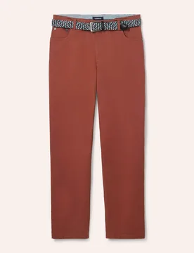 Extraglatt-Stretchbund Five Pocket, Regular Fit#normale Größen#schlanke Größen#untersetzte Größen, Farbe Braun, 48, inklusive passendem Gürtel - Walbusch - FashionsVida