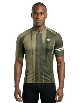 Maglia A Maniche Corte Vertical Paint Performance Strategy Green - AGU - FashionsVida