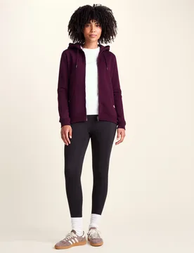 Mia Womens Supersoft Zip Hoody - Burgundy - Purple Polycotton - Size 20 Regular - TOG24 - FashionsVida