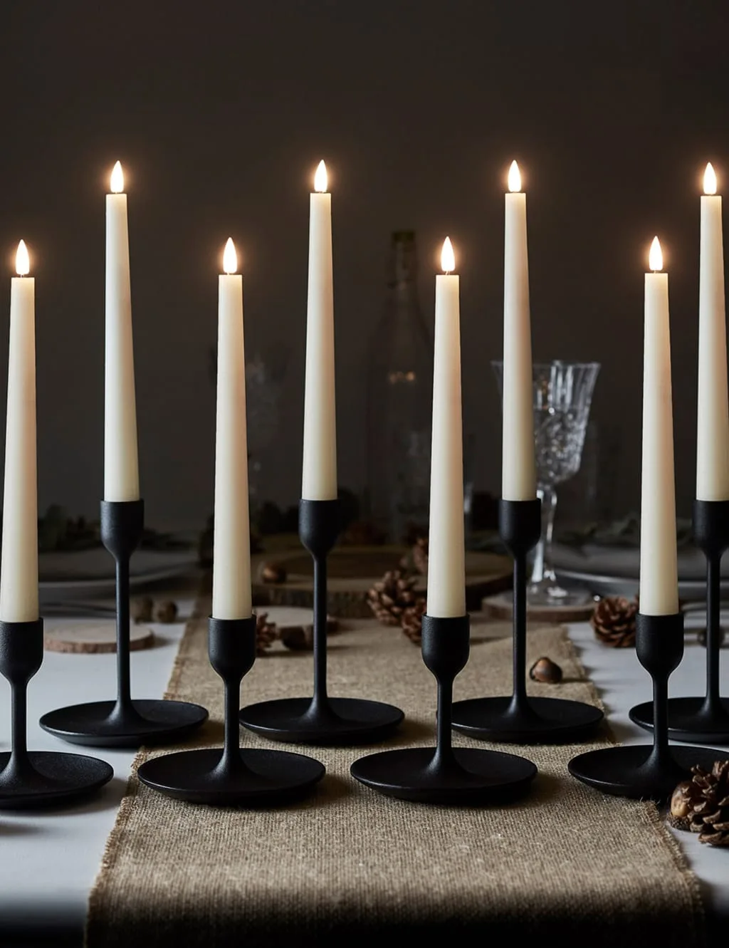 Set of 8 TruGlow® Taper LED Candles Ivory - Lights4fun - FashionsVida