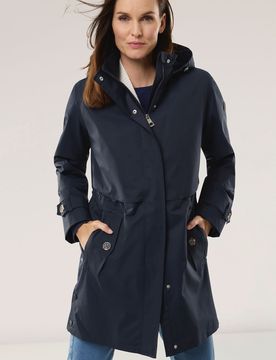 Aquastop Trench, normale Größen#Kurzgrößen, Farbe Blau, 40, wasserdicht und atmungsaktiv Baumwollmix Damen
