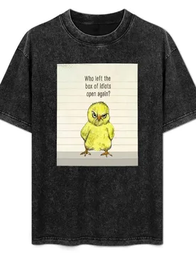Angry chick - who left the box of idiots open again? T-Shirt Regular Fit Plain Tee Shirt - Aliexpress - FashionsVida