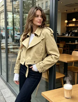 Women's Collar Cut Trench Coat 2026 New Series Fashionable Button Hem Jacket Suitable for Daily Temperament Wearing - Aliexpress - FashionsVida