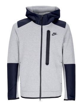 Felpa Leggera Cappuccio Zip Uomo Tech Fleece Overlay Full Zip Dk Grey Heather/black/black