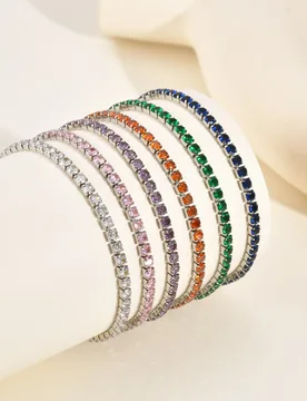 Fashion 16CM Copper Material Tennis Bracelet for Women Crystal Charm Designer Tennis Thin Chain Bracelet on Hand Wedding Jewelry - Aliexpress - FashionsVida
