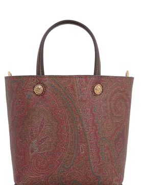 Essential Mini Tote Handbag with Paisley Jacquard, Suede Lining & Gold-Tone Hardware