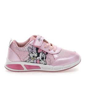 Sneakers Rosa con Velcro e Brillantini e Luci nella Suola MINNIE D3010663T 29