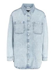 Jeanshemd - NMalva L/S Denim Shacket AZ352LB NOOS - S - für Damen - Größe S - blau - Frauen - female