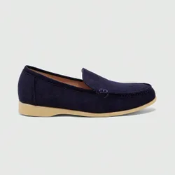 Mocasines planos minimalistas nuevos azul marino para mujer, cómodos para uso diario y exterior