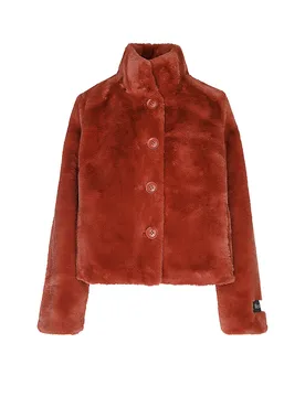 Chaqueta efecto pelo VIE rojo oscuro 34 - Rino&pelle - FashionsVida