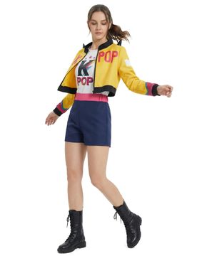 Kpop Sängerin Kostüm für Damen gelb-blau - female