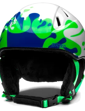 Casque Junior Makalu Graphik Shiny White / Neon Green / Endeavour Blue S-M unisex