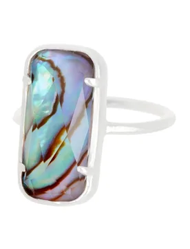 Rectangle Abalone Quartz Doublet Ring Jewelry Women Ring US Size 5-12 - Aliexpress - FashionsVida