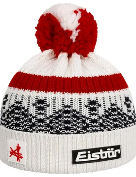 Norrak Pompom Hat by - white-red - Herren - Size: One Size - Eisbär - FashionsVida