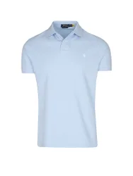 POLO Poloshirt Custom Slim Fit hellblau L herren