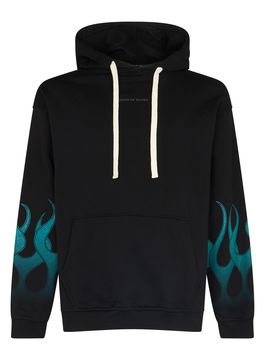 Felpa Leggera Cappuccio Uomo Racing Flames Hoodie Black